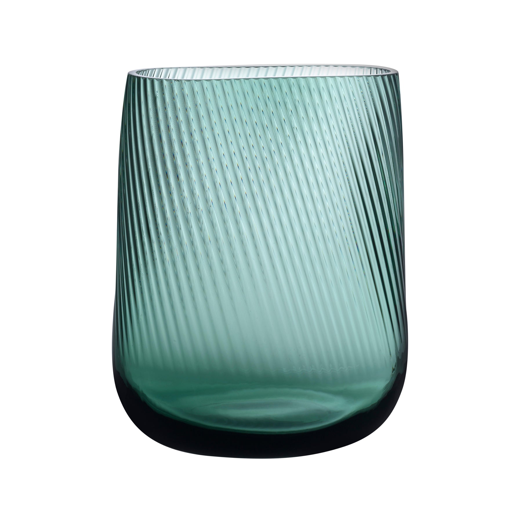 Nude Opti vase tall in smoked green by Defne Koz
