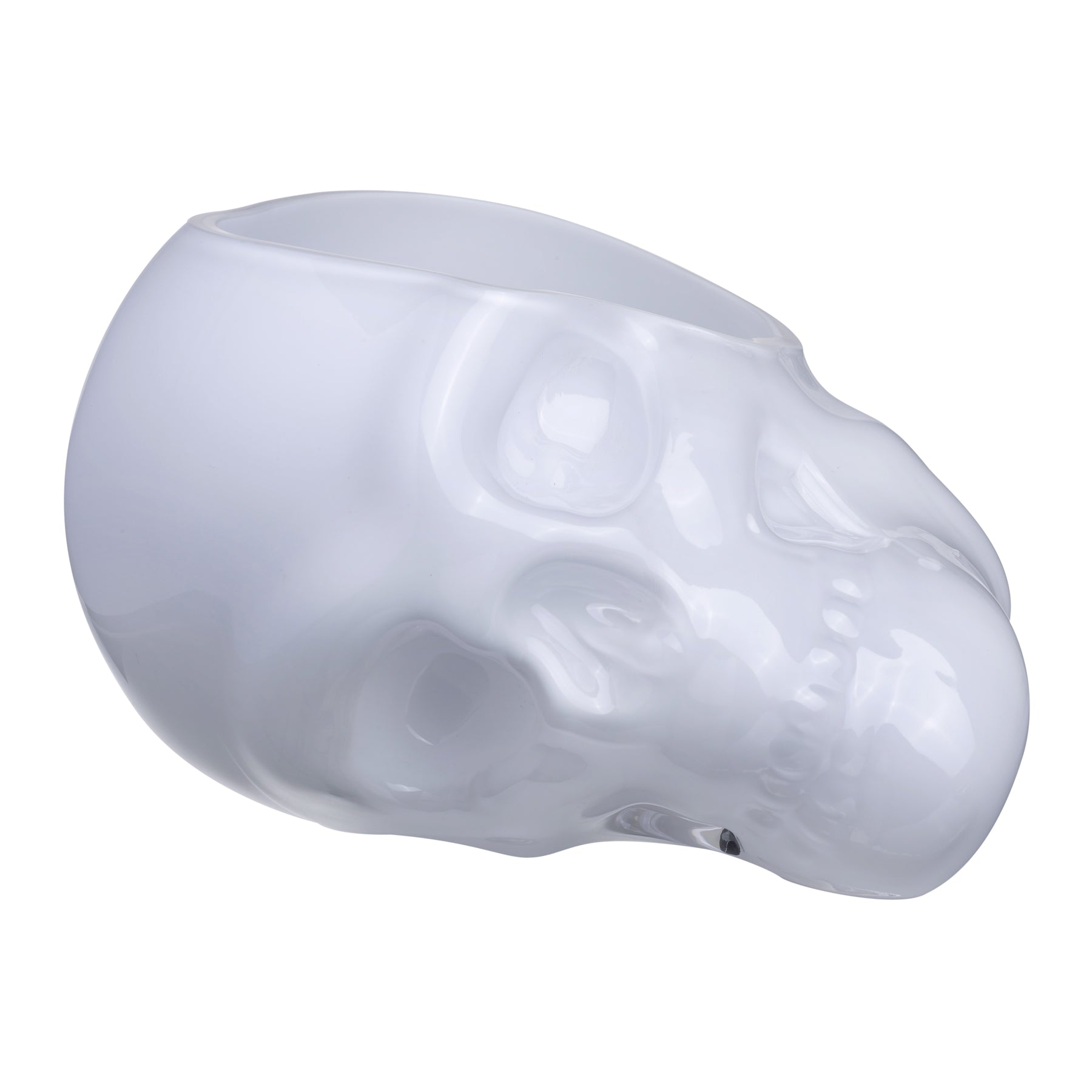 Memento Mori Faceted Skull Bowl Opal White Large