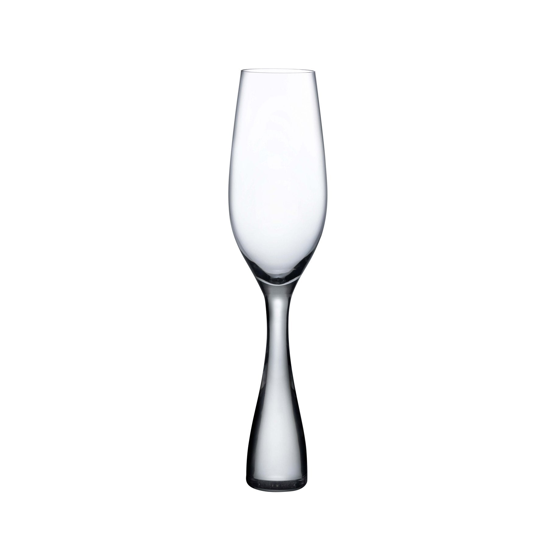 Nude Glass dimple Champagne Glass, Set of 2 - Clear