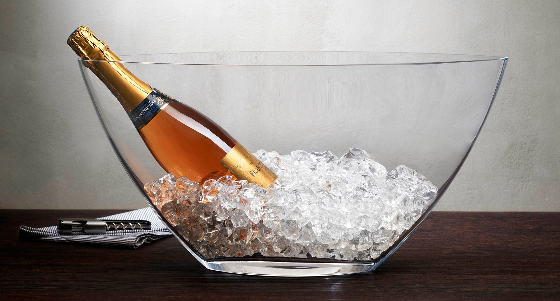 Champagne Bottle In Ice Bucket Candle Holder - Party Favor