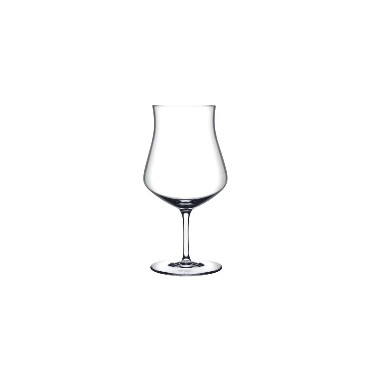 Clear glass wine glass on a white background
