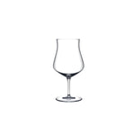 Clear glass wine glass on a white background