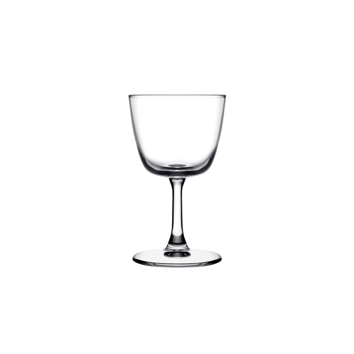 NUDE BarGiani welcome drink glass on a white background