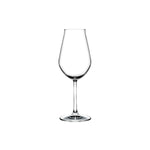 Empty NUDE Salute sherry glass with a compact tulip-shaped bowl, narrowed rim and slender crystal stem