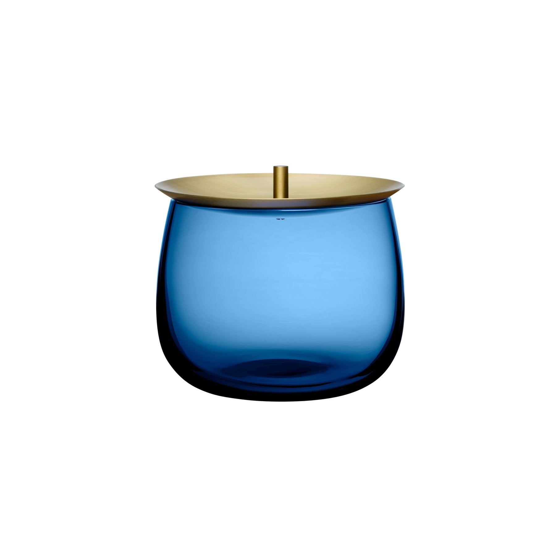 Beret Storage Box Small with Brass Lid Cobalt