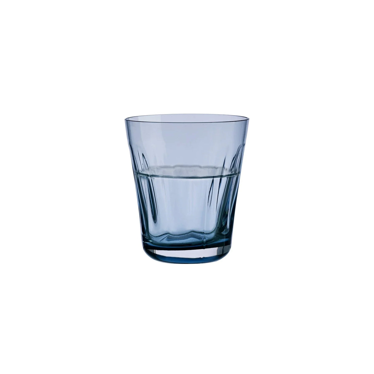 NUDE Lady leadfree crystal tumbler in steel blue filled with water