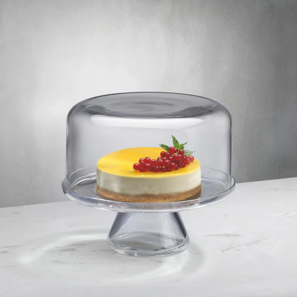 NUDE Bloom cakestand clear base and dome in leadfree crystal