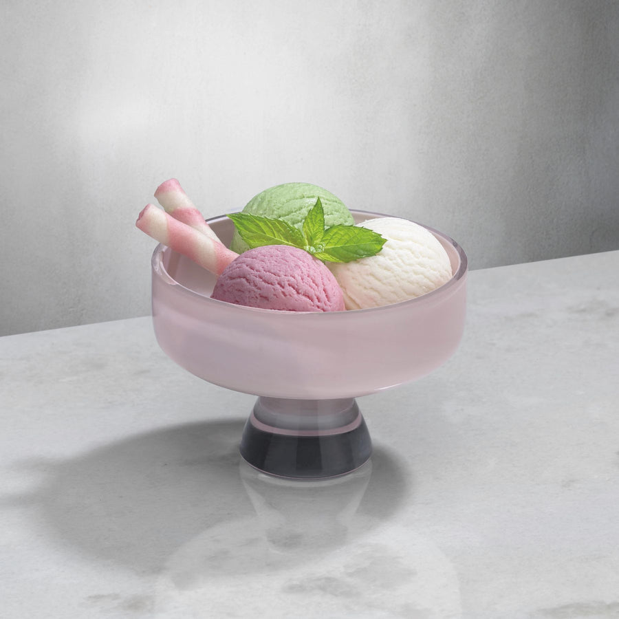 NUDE Bloom Ice cream cub in pink leadfree crystal presented with ice