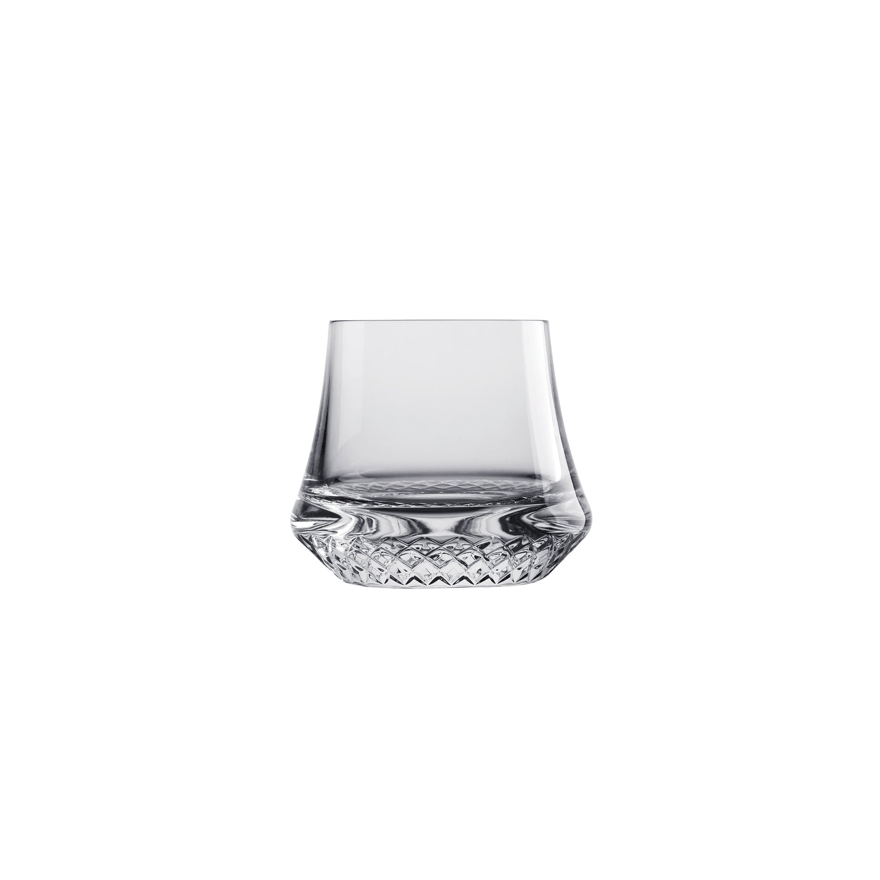 NUDE Paris whisky glass SOF, presented empty on a white background