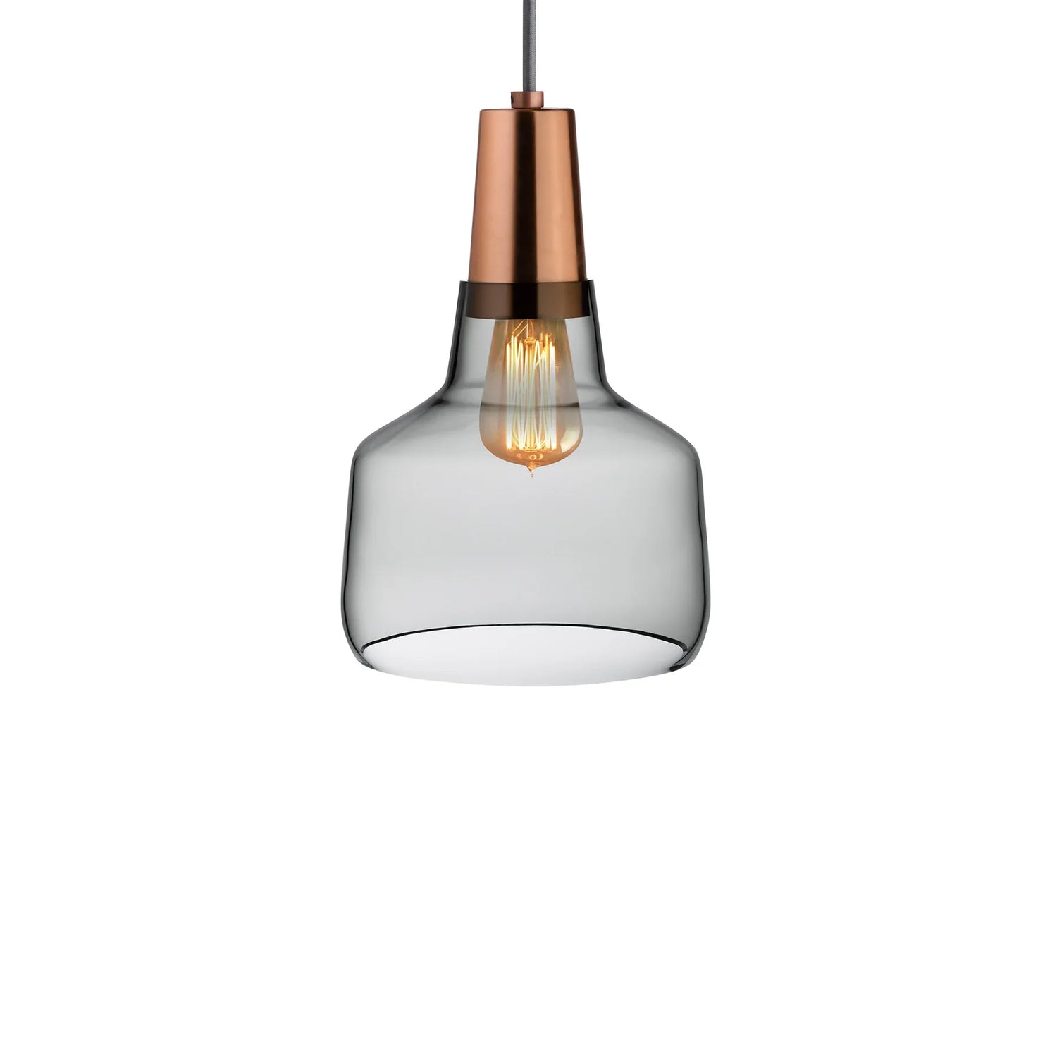 Mono Lamp Smoke with Copper Socket Small
