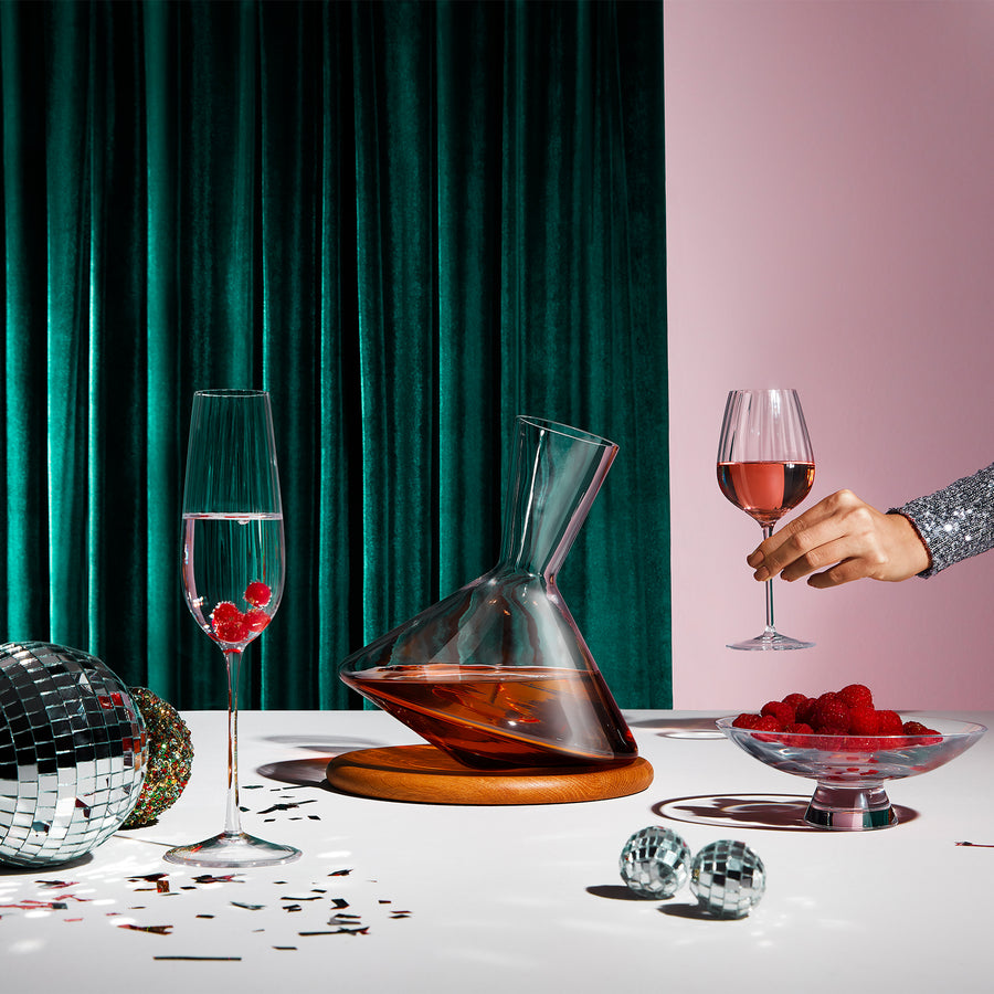 Balance Wine Decanter With Wooden Base