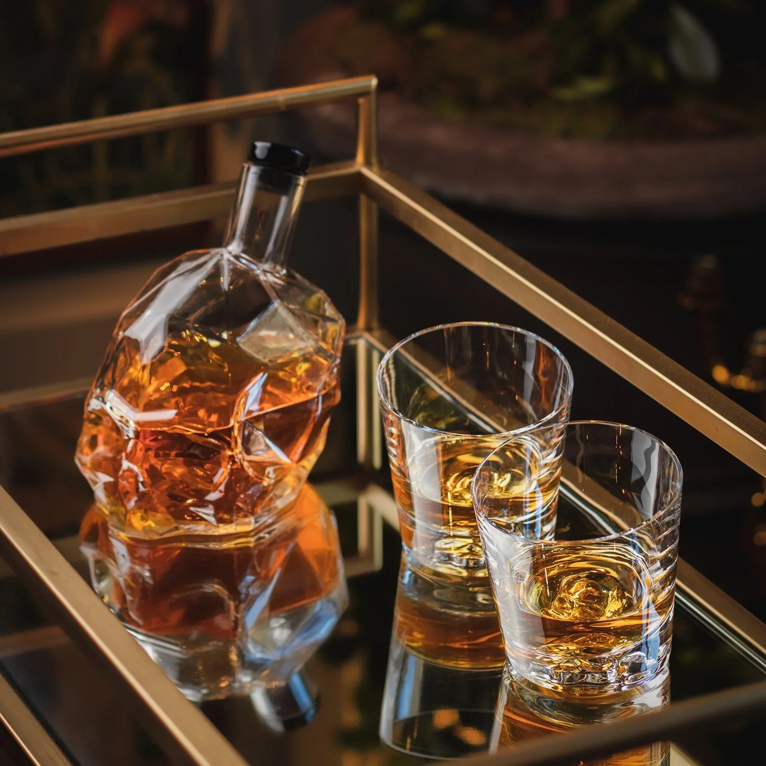 Memento Mori Set of 2 Whiskey Glasses