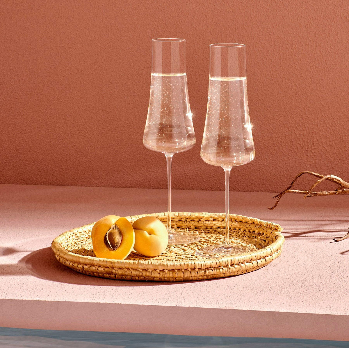 Stem Zero Set of 2 Volcano Champagne Glasses