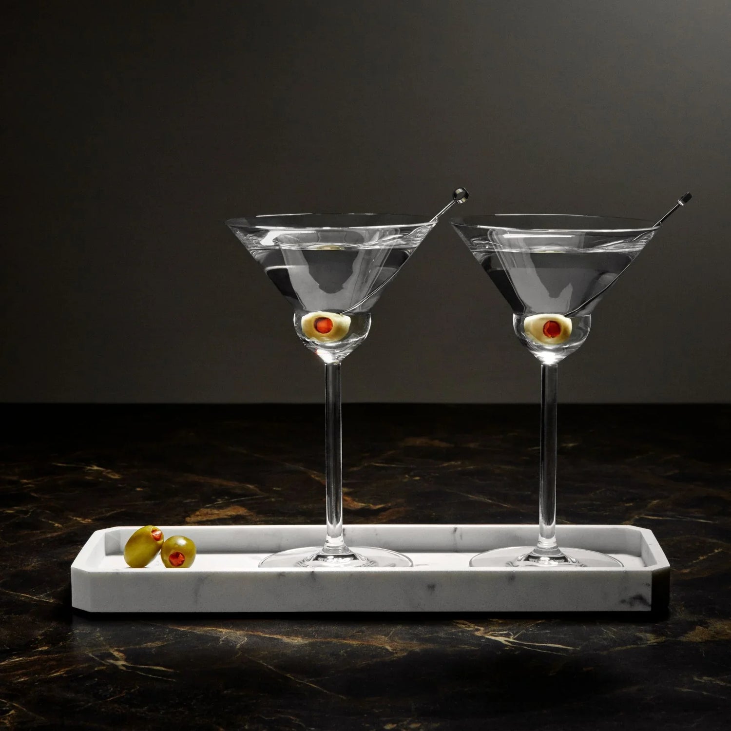 Vintage Set of 2 Martini Glasses Rounded