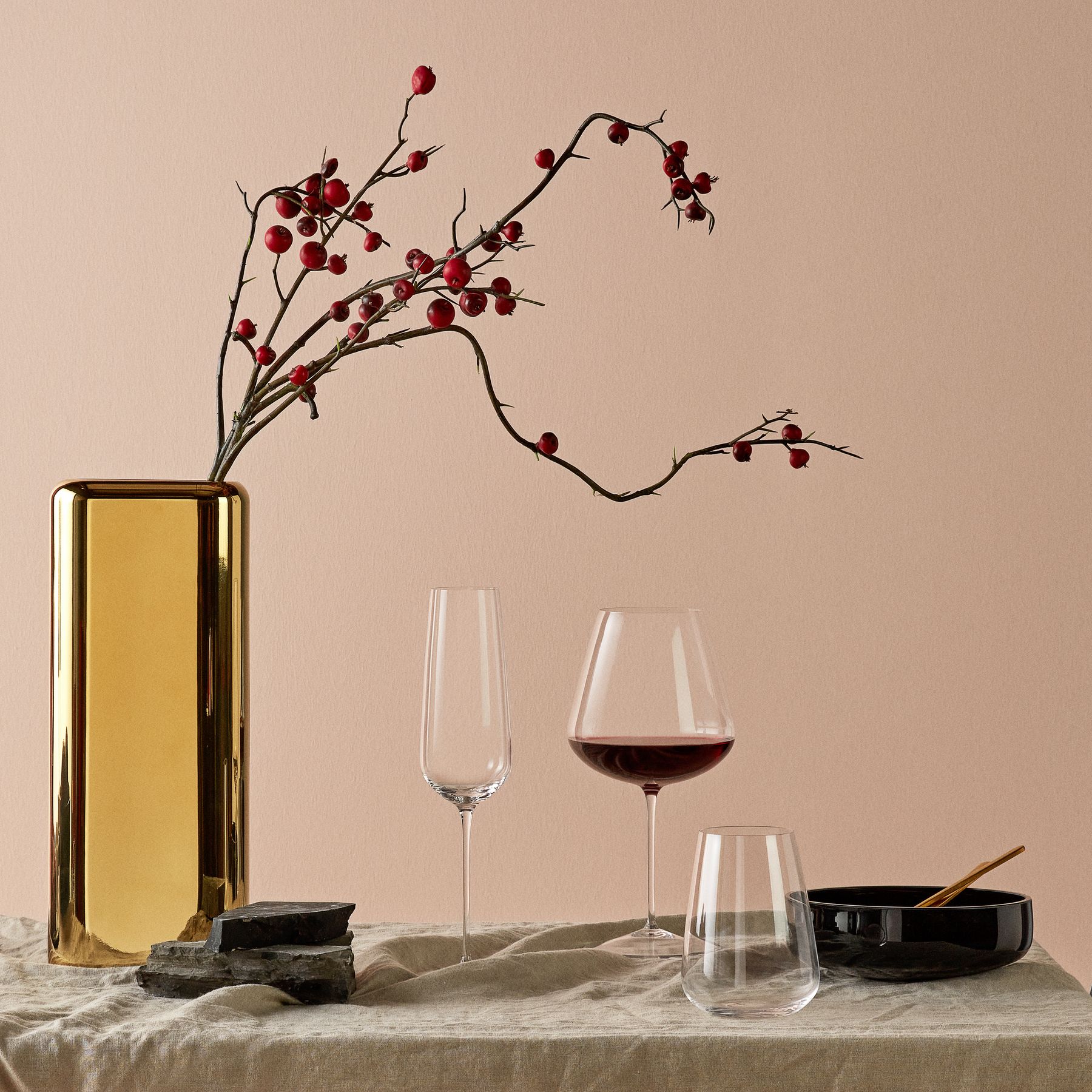 Nude Glass Stem Zero Elegant Red Wine Glass Medium
