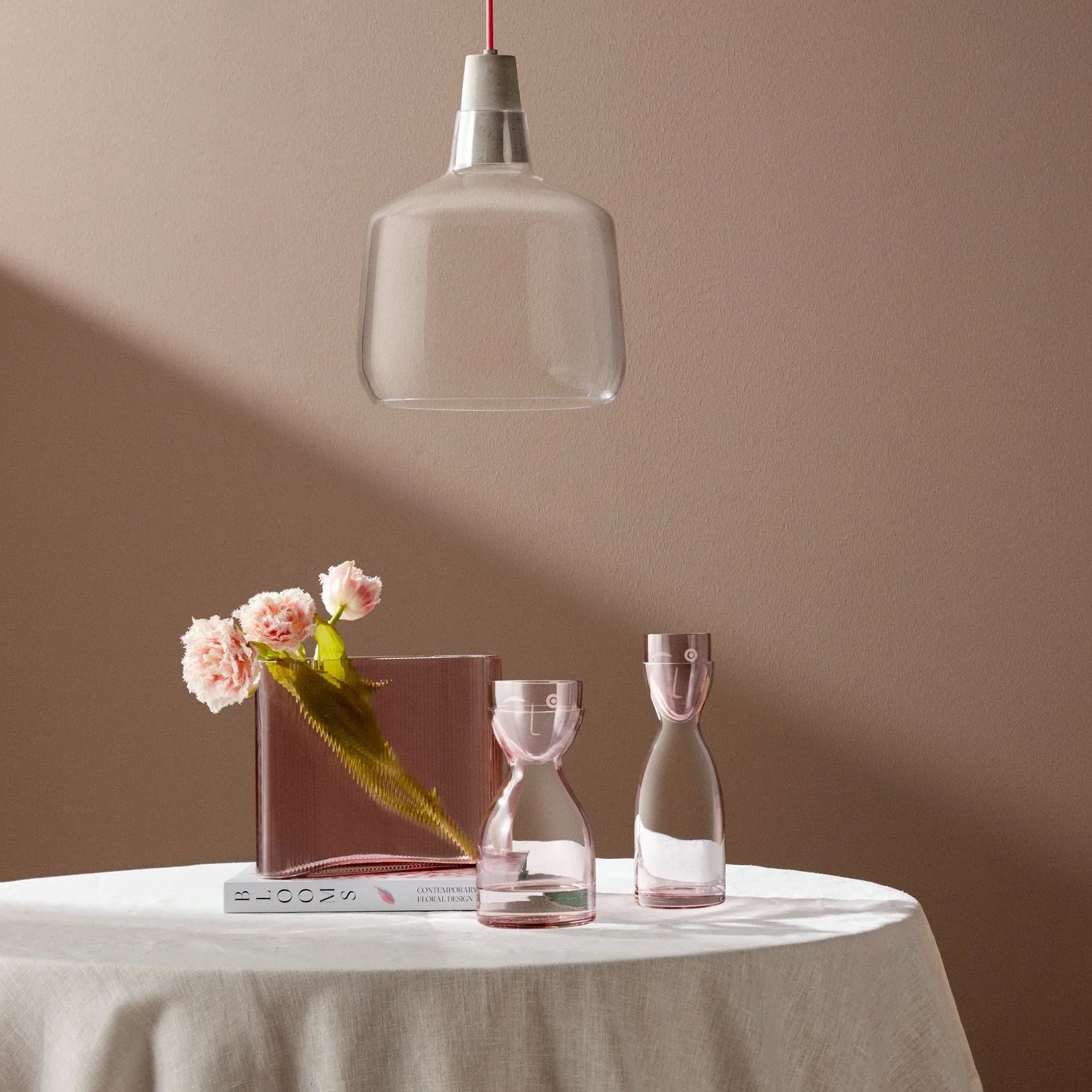 Mr. & Mrs. Night Water Set Tall Dusty Rose