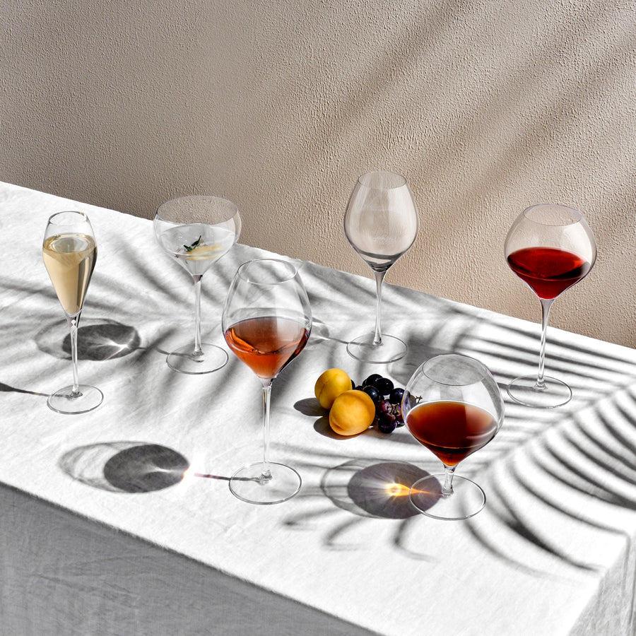 Fantasy Set of 2 Tall Red Wine Glasses