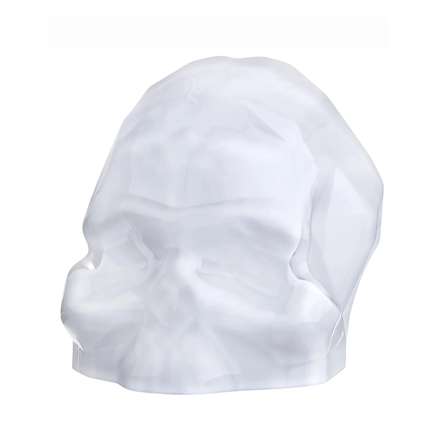 Memento Mori Faceted Skull Opal White Large