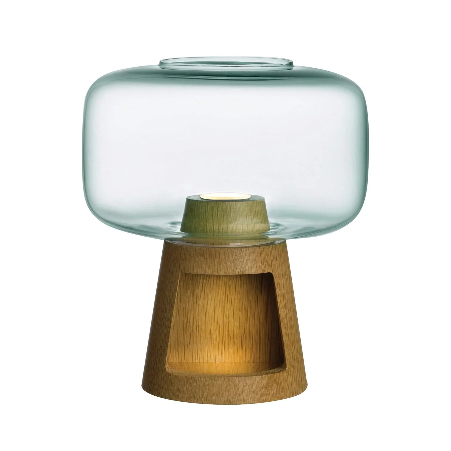 Tree Lamp with Glass and Oak Base