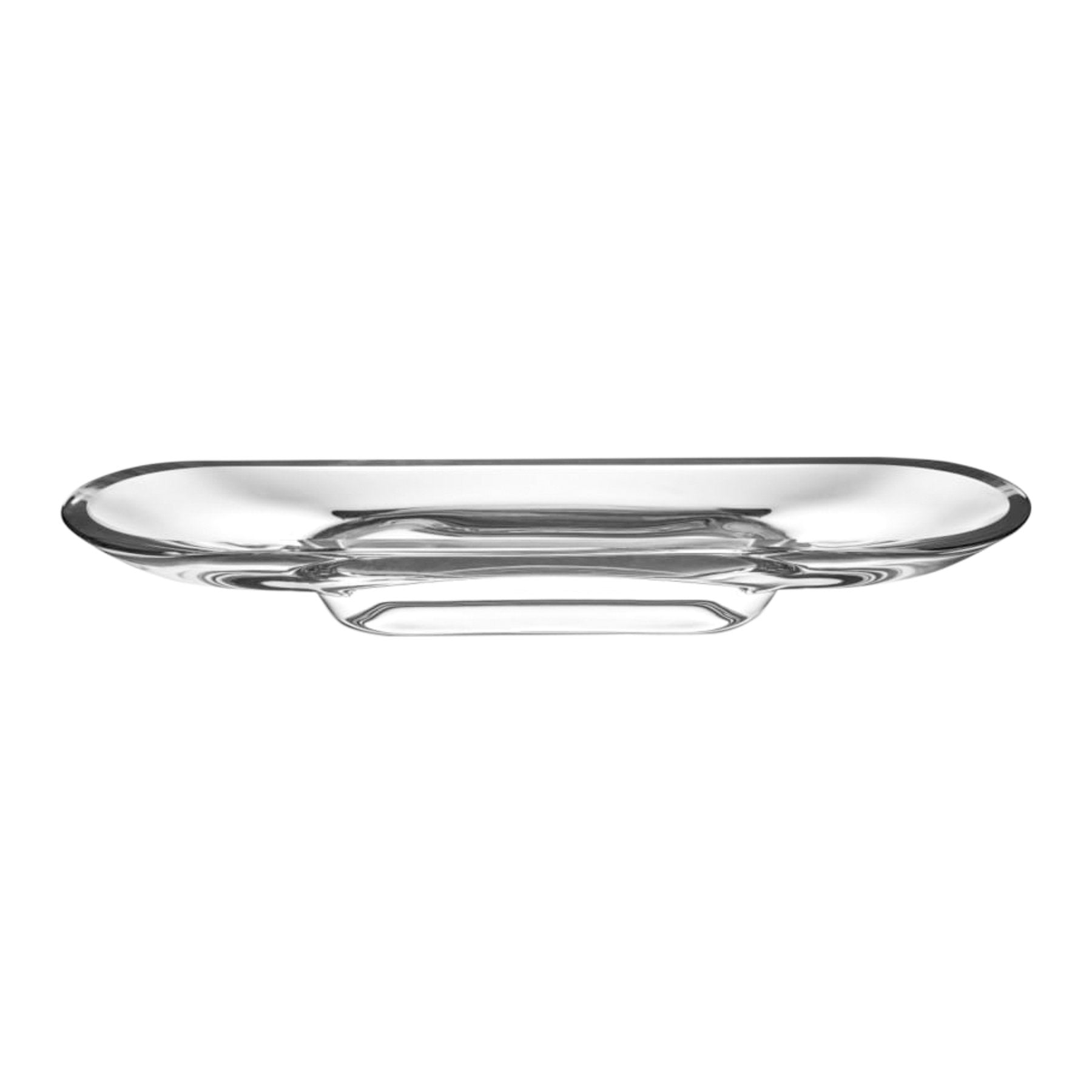 Nude Glass Silhouette Compartment Tray Long in clear lead-free glass